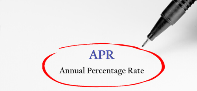 Annual Percentage Rate (APR) written on white paper